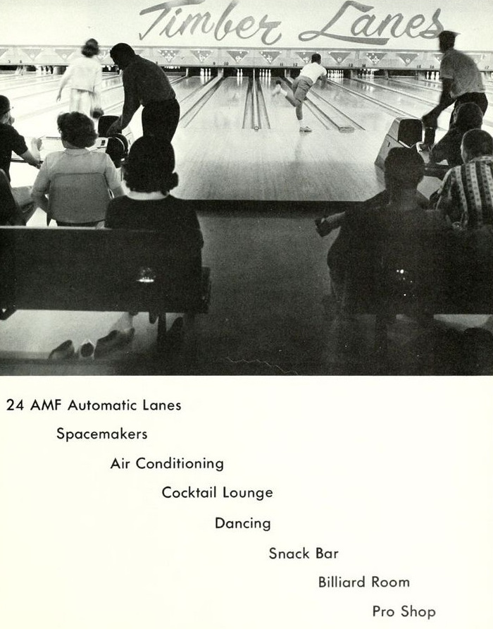 Timber Lanes - 1965 Yearbook Ad (newer photo)